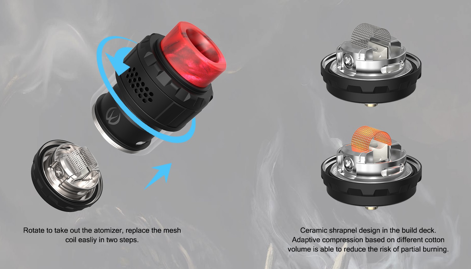 Vandy Vape Kylin M 4.5ml RTA Frosted Grey - Image 2