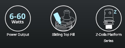 Innokin Coolfire Z60 2500mAh 60W + Zlide Top 2ml Kit Gunmetal - Image 5