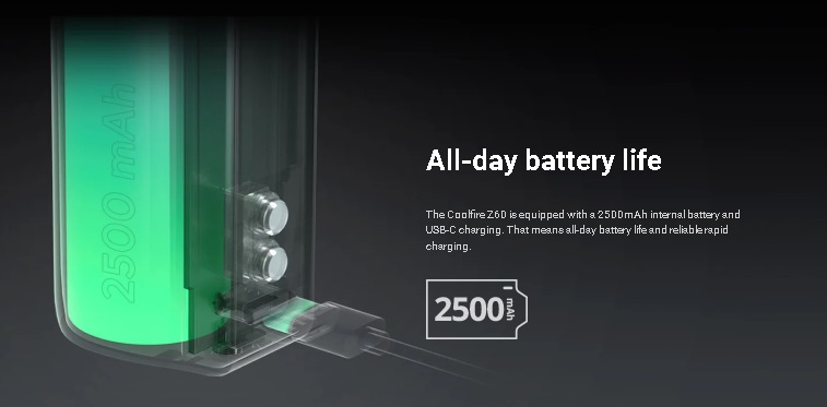 Innokin Coolfire Z60 2500mAh 60W + Zlide Top 2ml Kit Gunmetal - Image 2